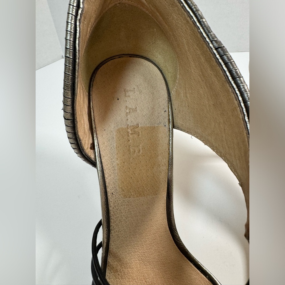 L.A.M.B. LAMB Women's Karoline Strappy Stiletto Heels Gunmetal size 10 M Y2K - Picture 5 of 16